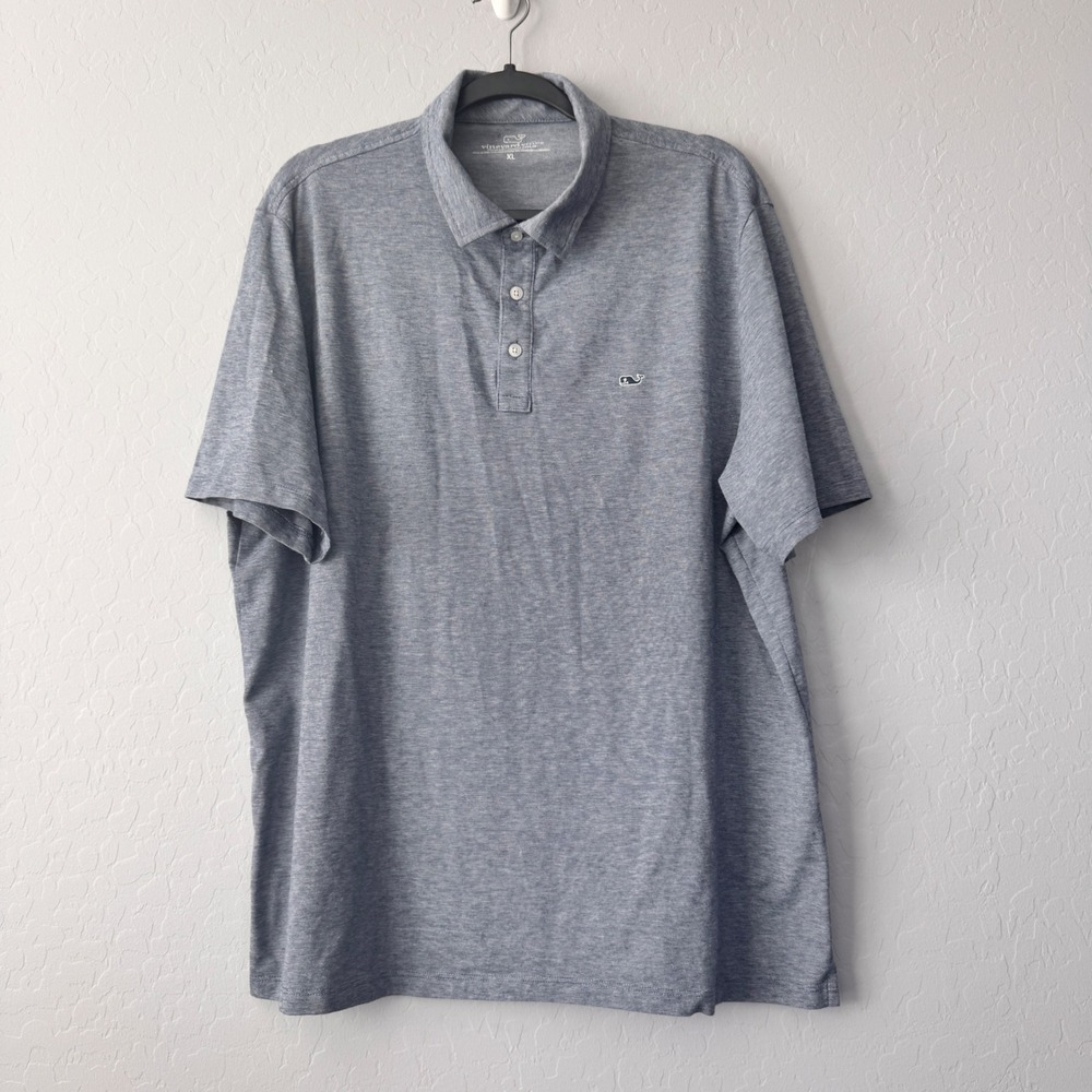 Vineyard Vines Edgartown Polo Shirt‎ Whale Logo Short Sleeve Heather XL